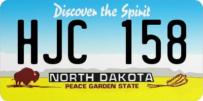 ND license plate HJC158