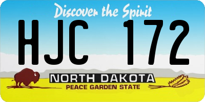 ND license plate HJC172
