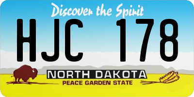 ND license plate HJC178