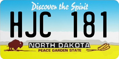 ND license plate HJC181