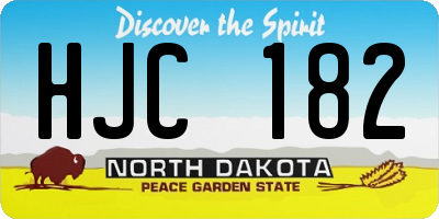 ND license plate HJC182