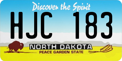 ND license plate HJC183