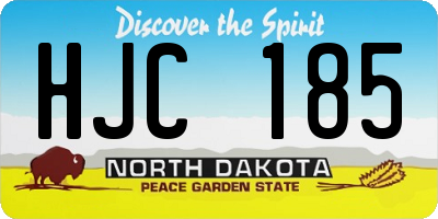 ND license plate HJC185