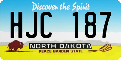 ND license plate HJC187