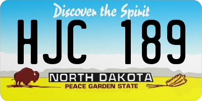 ND license plate HJC189