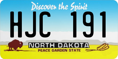 ND license plate HJC191