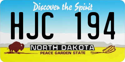 ND license plate HJC194