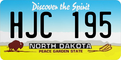 ND license plate HJC195