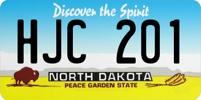 ND license plate HJC201