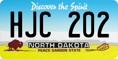 ND license plate HJC202