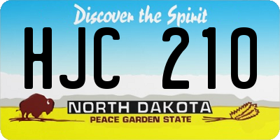 ND license plate HJC210