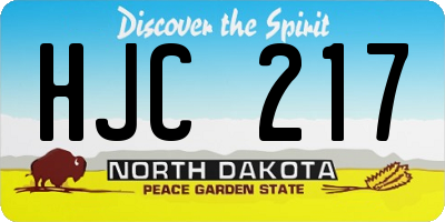 ND license plate HJC217