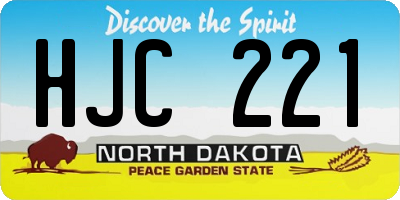 ND license plate HJC221