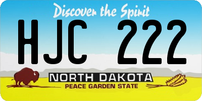 ND license plate HJC222