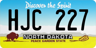 ND license plate HJC227