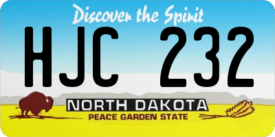 ND license plate HJC232