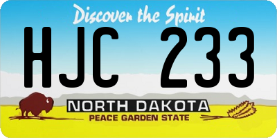 ND license plate HJC233