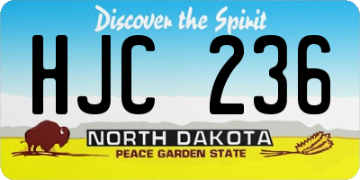 ND license plate HJC236