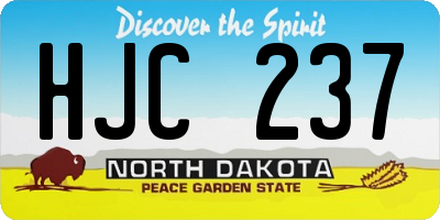 ND license plate HJC237