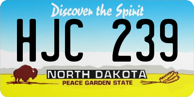 ND license plate HJC239