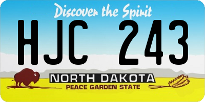 ND license plate HJC243