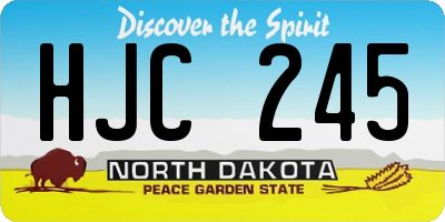 ND license plate HJC245