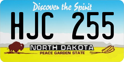 ND license plate HJC255