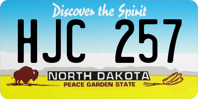ND license plate HJC257