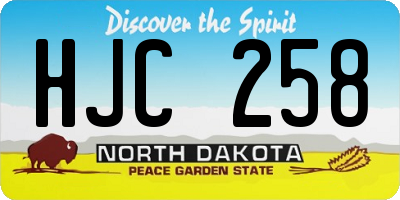 ND license plate HJC258