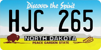 ND license plate HJC265