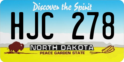 ND license plate HJC278