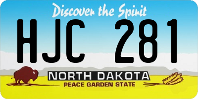 ND license plate HJC281
