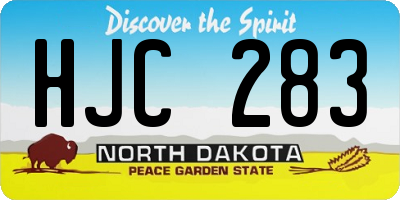 ND license plate HJC283