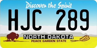 ND license plate HJC289