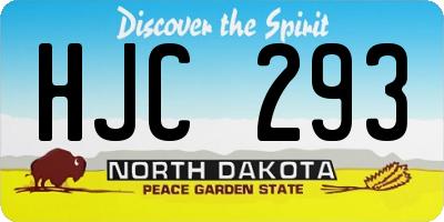 ND license plate HJC293