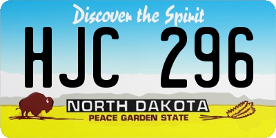 ND license plate HJC296