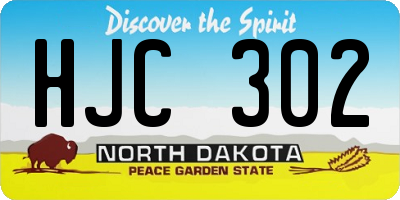 ND license plate HJC302