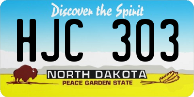ND license plate HJC303