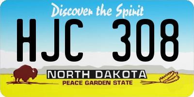 ND license plate HJC308