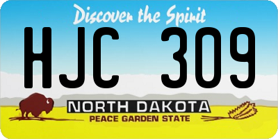 ND license plate HJC309