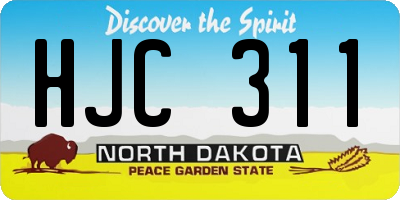 ND license plate HJC311