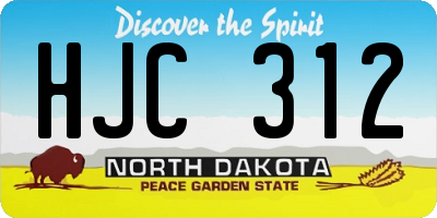 ND license plate HJC312