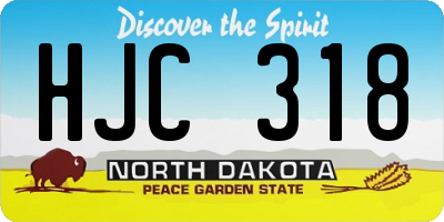 ND license plate HJC318