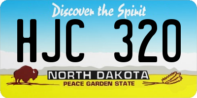 ND license plate HJC320