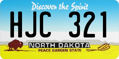 ND license plate HJC321