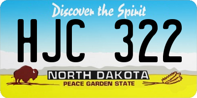 ND license plate HJC322