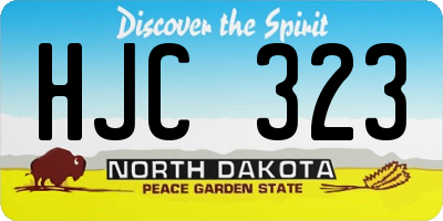 ND license plate HJC323