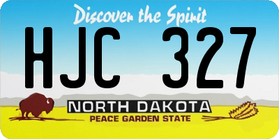 ND license plate HJC327