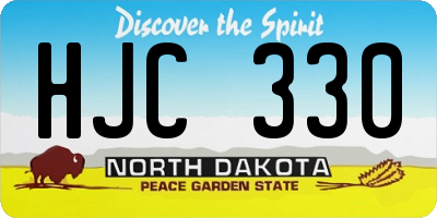 ND license plate HJC330