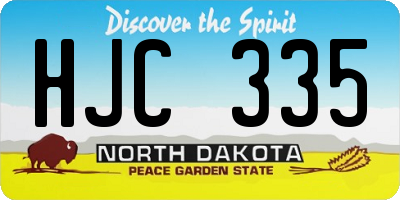 ND license plate HJC335